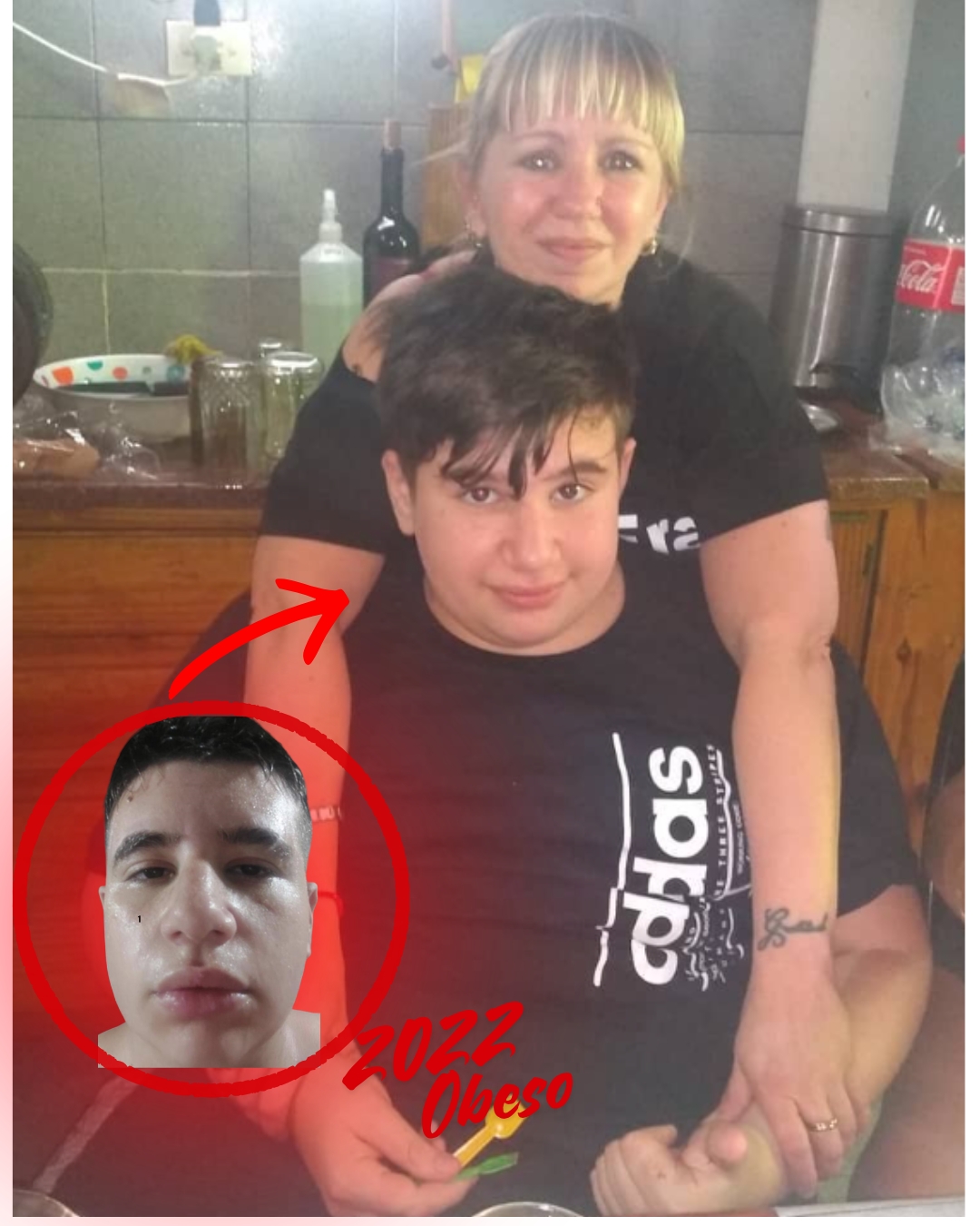 Nicolás junto a su mamá durante 2022