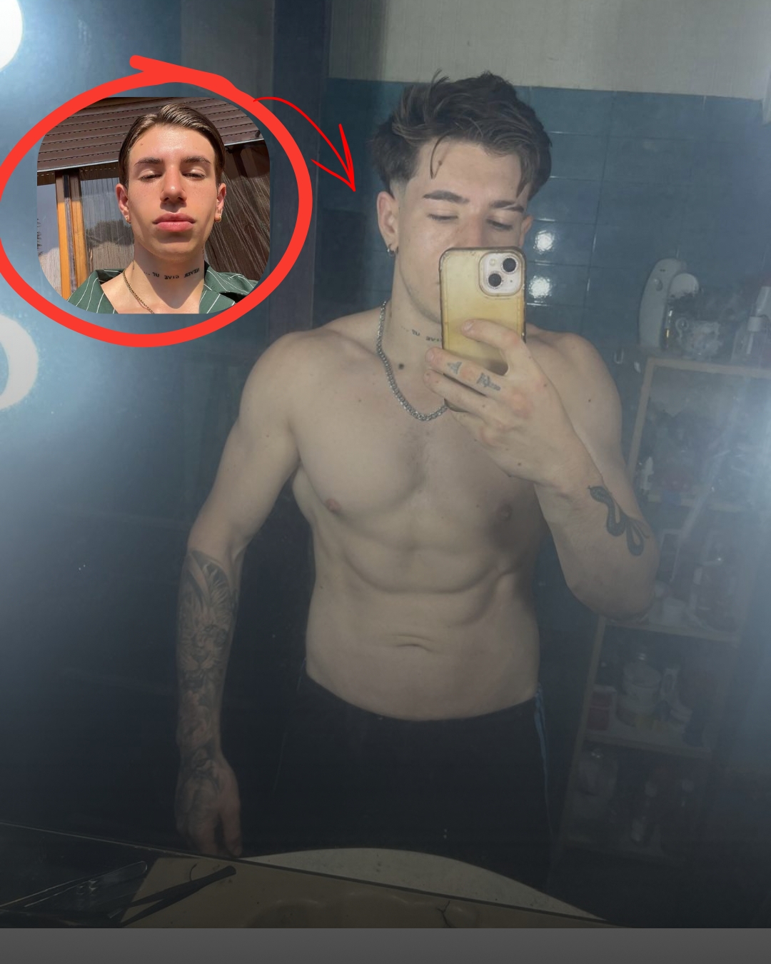 Nicolás mostrando la transformación física lograda durante su proceso