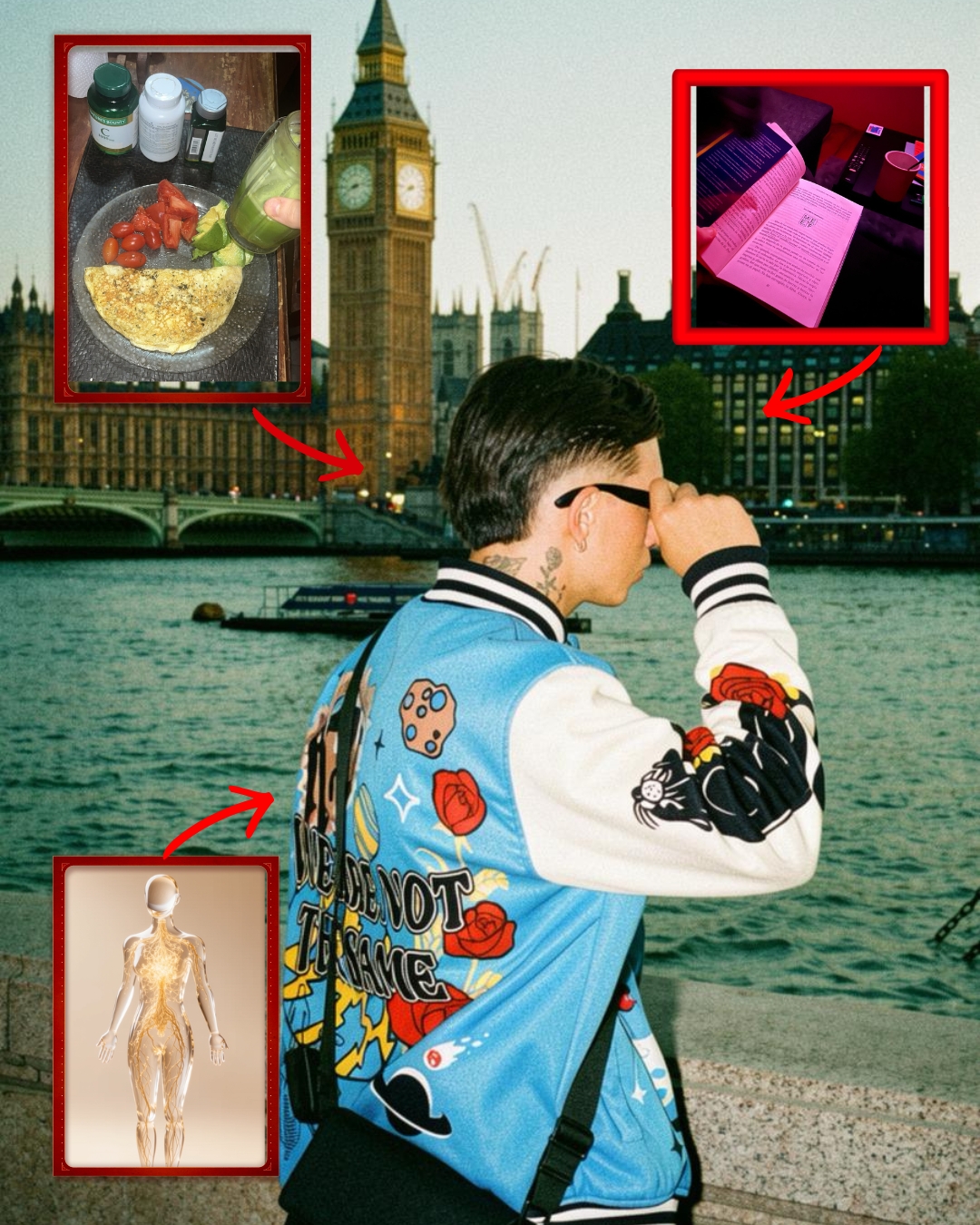 Nicolás en Londres, reflejando su investigación sobre salud y bienestar