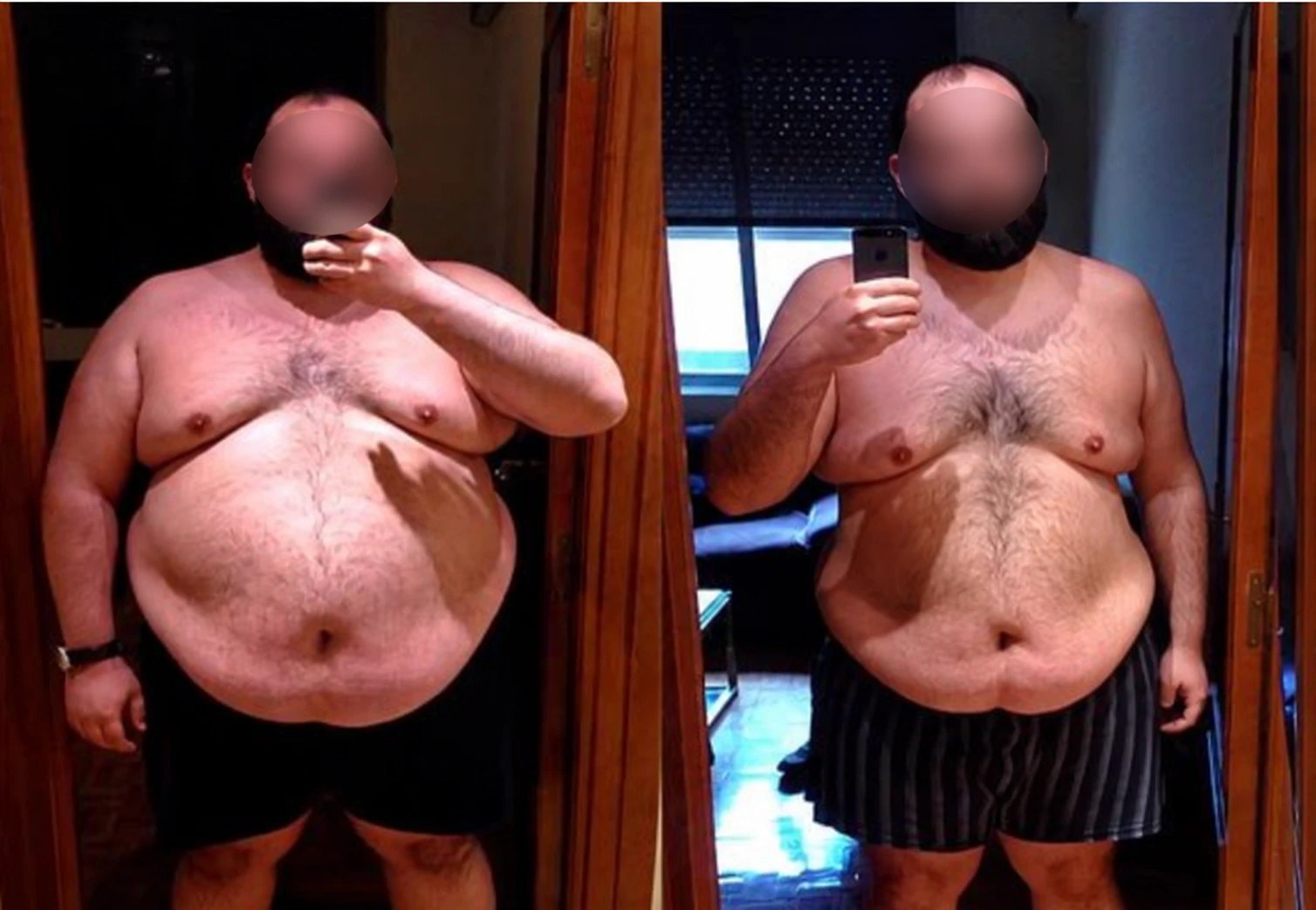 Maxi antes y después de su proceso